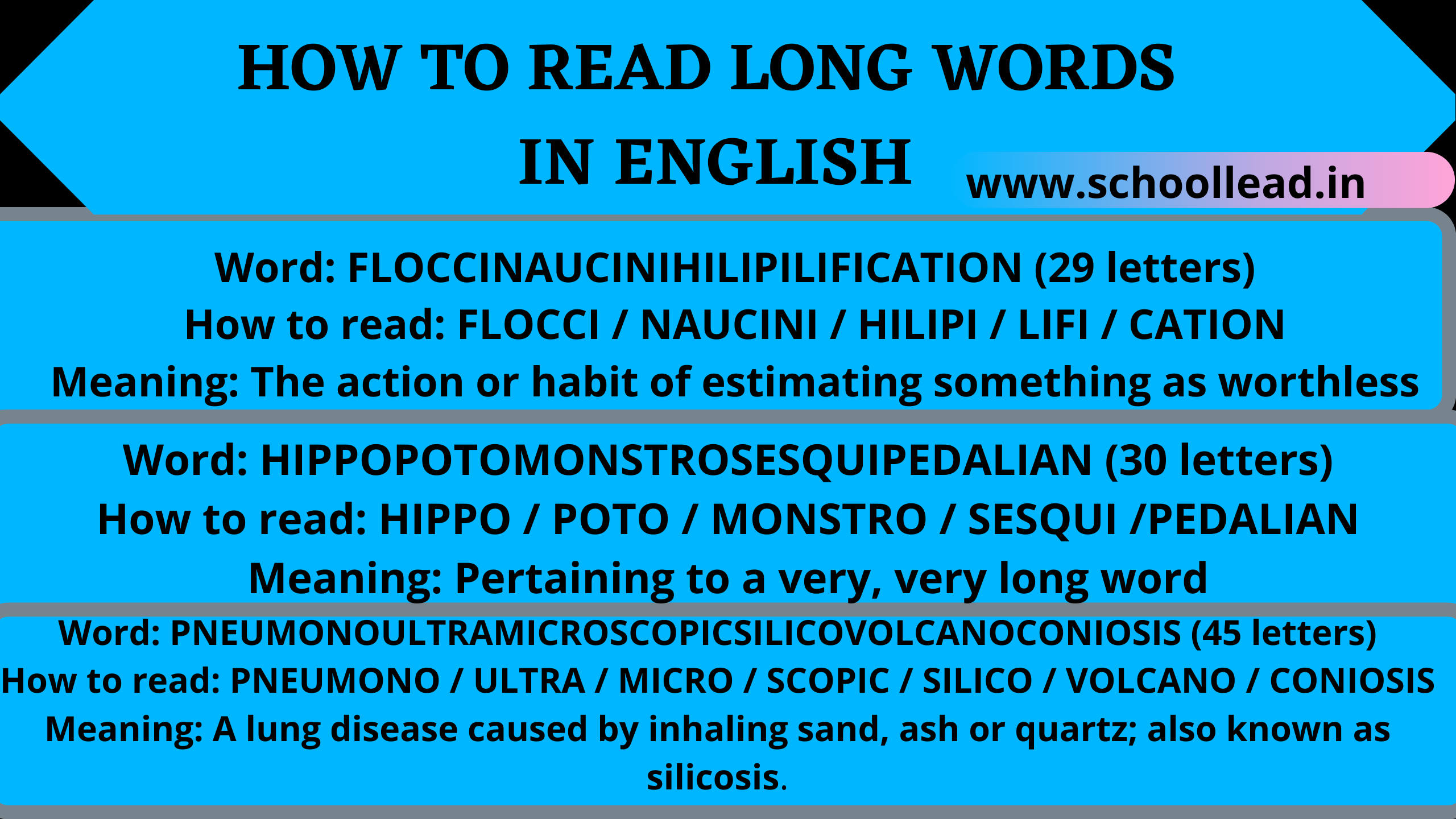How To Read Long Words In English School Lead