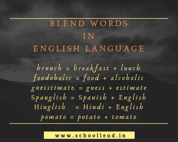 Blend Words in English Language - English Vocabulary School Lead