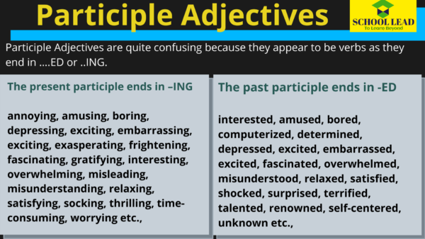 Participle Adjectives - School Lead