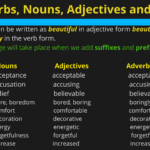 Verbs, Nouns, Adjectives and Adverbs