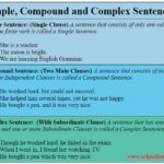 Simple, Compound and Complex Sentences